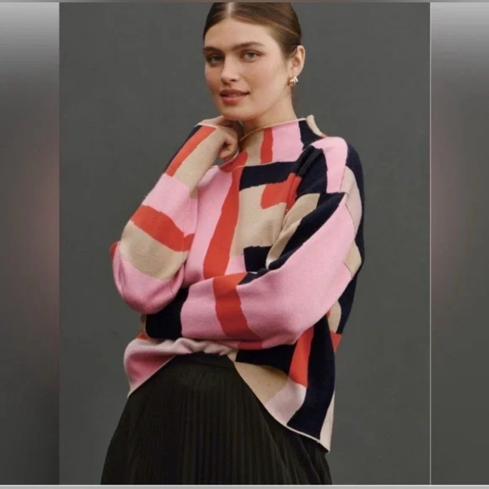 EUC Maeve Sz Small Carys Mock-Neck Sweater by Anthropologie